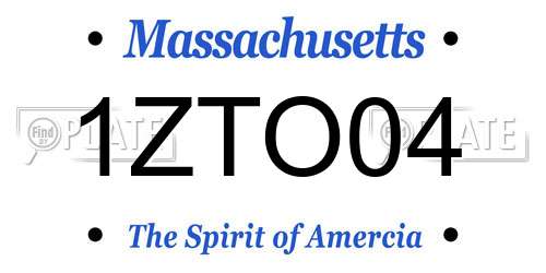 1ZTO04 Massachusetts License Plate