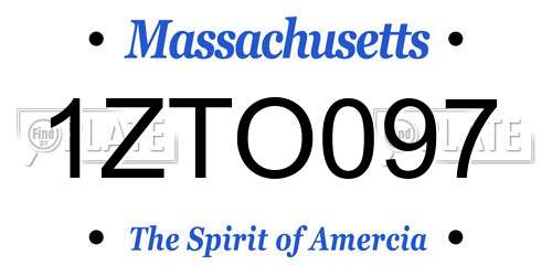 1ZTO097 Massachusetts License Plate