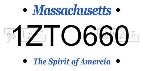 1ZTO660 Massachusetts License Plate