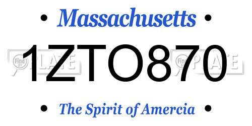 1ZTO870 Massachusetts License Plate