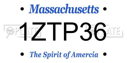 1ZTP36 Massachusetts License Plate