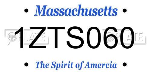 1ZTS060 Massachusetts License Plate