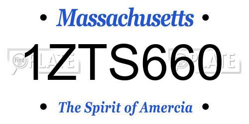 1ZTS660 Massachusetts License Plate