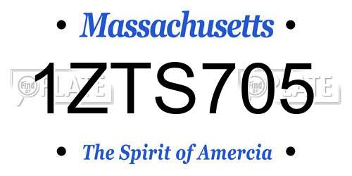 1ZTS705 Massachusetts License Plate