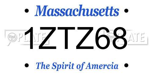 1ZTZ68 Massachusetts License Plate