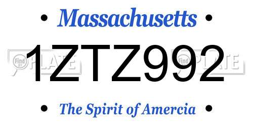 1ZTZ992 Massachusetts License Plate