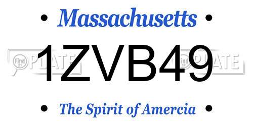 1ZVB49 Massachusetts License Plate