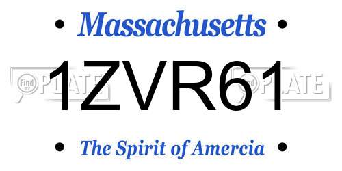 1ZVR61 Massachusetts License Plate
