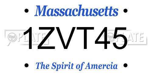 1ZVT45 Massachusetts License Plate