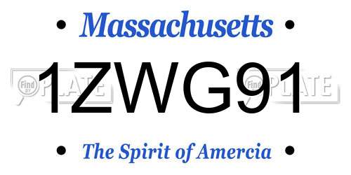 1ZWG91 Massachusetts License Plate