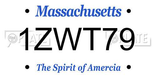 1ZWT79 Massachusetts License Plate