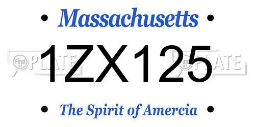 1ZX125 Massachusetts License Plate