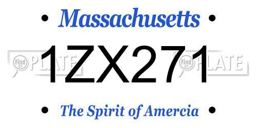 1ZX271 Massachusetts License Plate