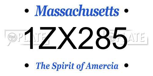 1ZX285 Massachusetts License Plate