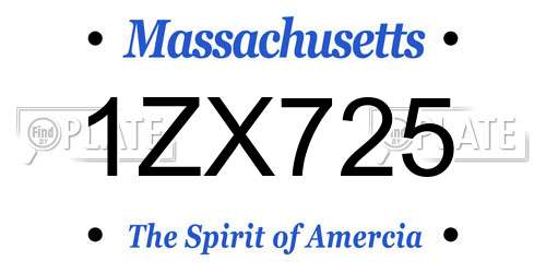 1ZX725 Massachusetts License Plate