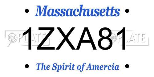 1ZXA81 Massachusetts License Plate