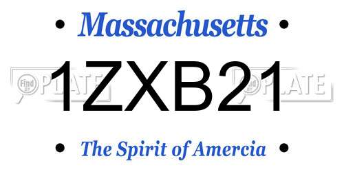 1ZXB21 Massachusetts License Plate