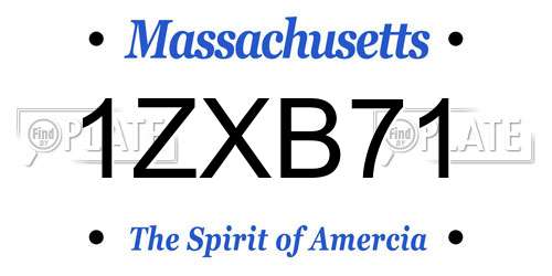1ZXB71 Massachusetts License Plate