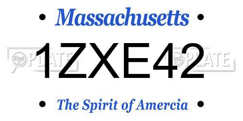 1ZXE42 Massachusetts License Plate
