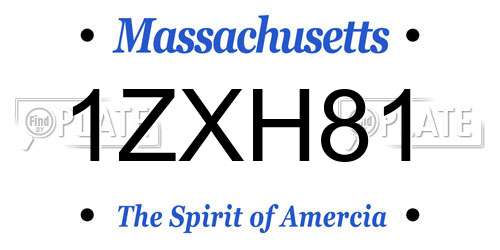 1ZXH81 Massachusetts License Plate