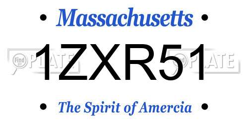1ZXR51 Massachusetts License Plate