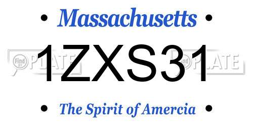1ZXS31 Massachusetts License Plate