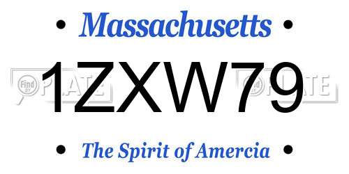 1ZXW79 Massachusetts License Plate