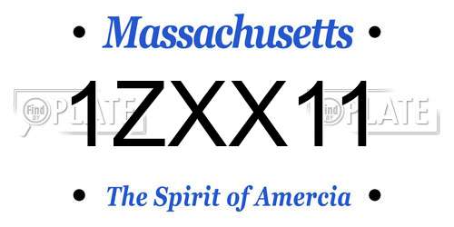 1ZXX11 Massachusetts License Plate