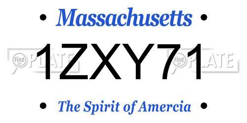 1ZXY71 Massachusetts License Plate