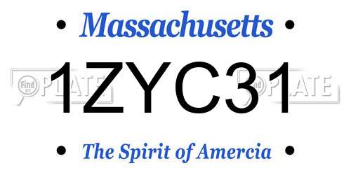 1ZYC31 Massachusetts License Plate