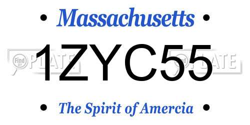 1ZYC55 Massachusetts License Plate