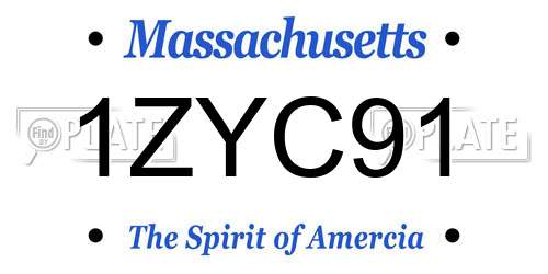 1ZYC91 Massachusetts License Plate