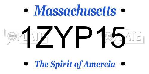 1ZYP15 Massachusetts License Plate