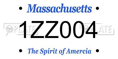 1ZZ004 Massachusetts License Plate