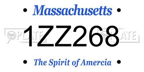 1ZZ268 Massachusetts License Plate