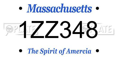 1ZZ348 Massachusetts License Plate