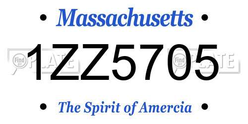 1ZZ5705 Massachusetts License Plate