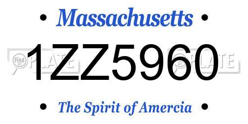 1ZZ5960 Massachusetts License Plate