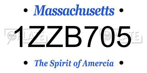 1ZZB705 Massachusetts License Plate