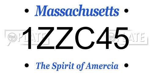 1ZZC45 Massachusetts License Plate
