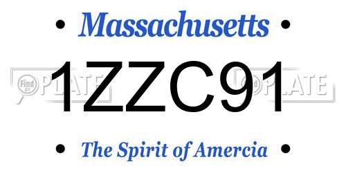 1ZZC91 Massachusetts License Plate