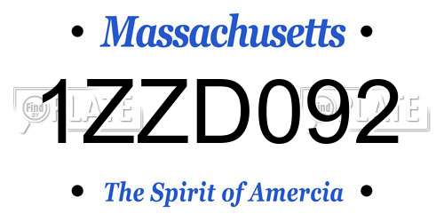 1ZZD092 Massachusetts License Plate