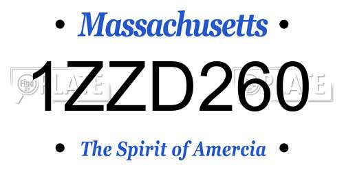 1ZZD260 Massachusetts License Plate