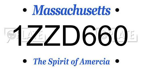 1ZZD660 Massachusetts License Plate
