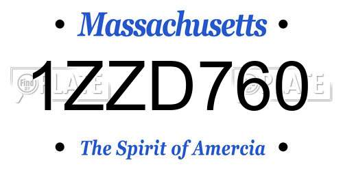 1ZZD760 Massachusetts License Plate