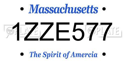 1ZZE577 Massachusetts License Plate