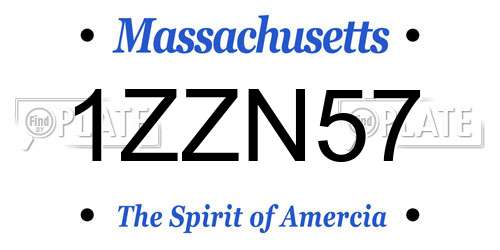 1ZZN57 Massachusetts License Plate
