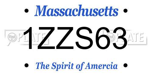 1ZZS63 Massachusetts License Plate