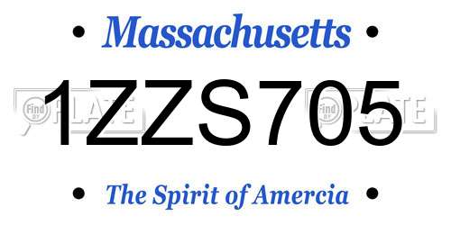 1ZZS705 Massachusetts License Plate
