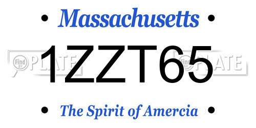 1ZZT65 Massachusetts License Plate